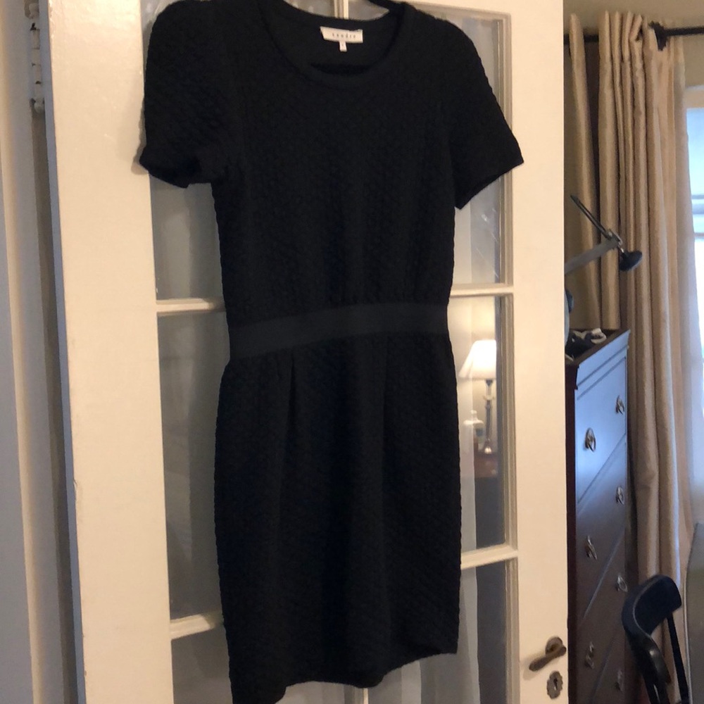 Sandro quilted mini dress (black)